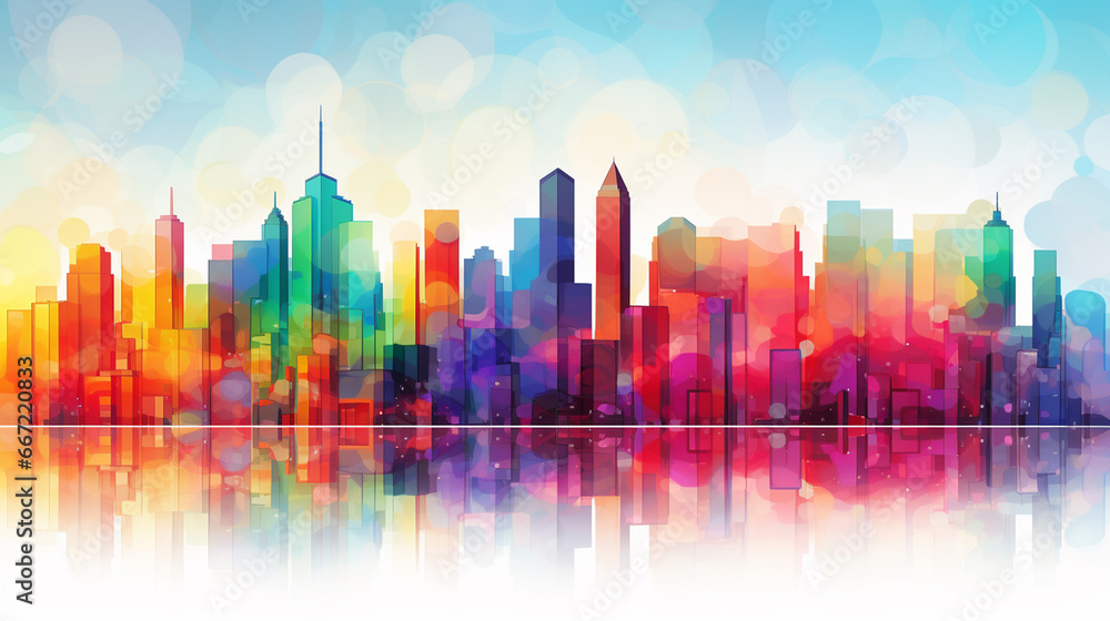 abstract colorful skyline