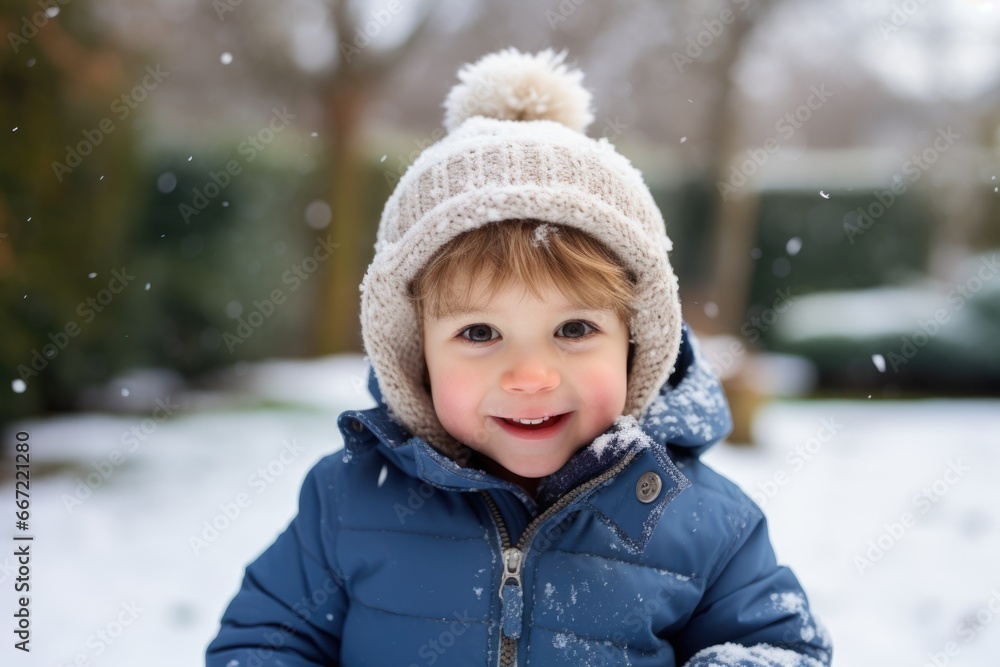 winter close up outdoor portrait of adorable boy .AI Generated winter close up outdoor portrait of adorable boy .AI Generated