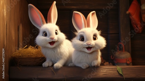 couple of cute rabbits