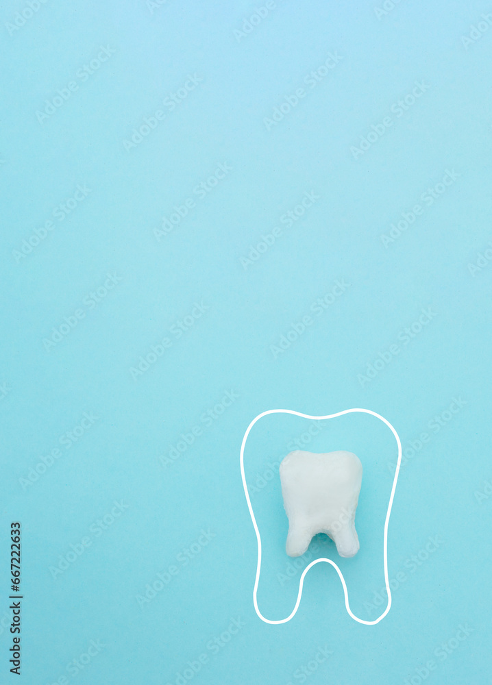 Protective vortex around tooth model on blue , teeth will good healthy. Protective vortex around tooth model on blue , teeth will good healthy.