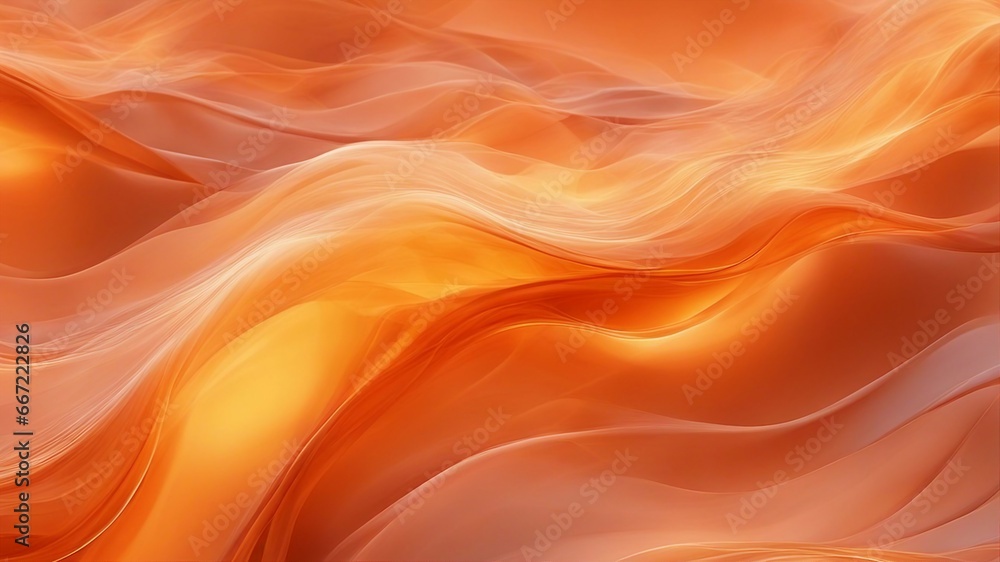 abstract background with waves _A wavy background in shades of orange, creating a sense of warmth and joy. The waves are bubbly 