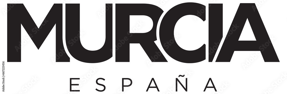 Murcia in the Spain emblem. The design features a geometric style, illustration with bold typography in a modern font. The graphic slogan lettering. Murcia in the Spain emblem. The design features a geometric style, illustration with bold typography in a modern font. The graphic slogan lettering.
