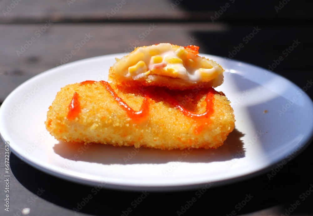 A savory and crunchy Indonesian snack called risoles A savory and crunchy Indonesian snack called risoles