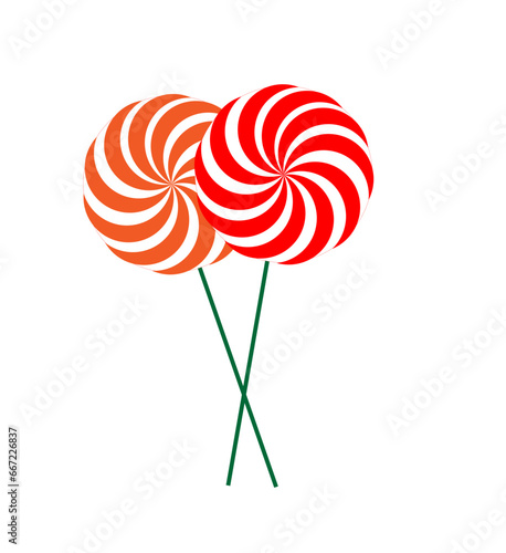 Vector illustration of lollipops on white background