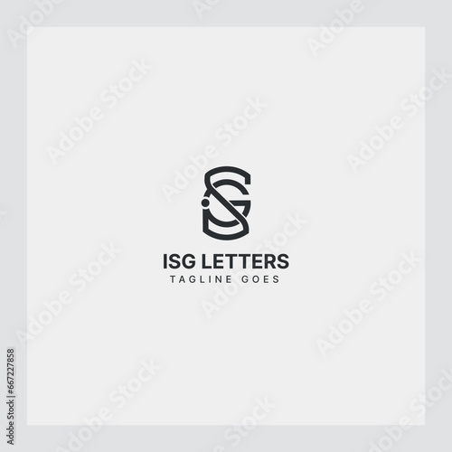 ISG-letter logo Design in the form of a Hexagons shape and a cube logo with 
Letter monogram designs for corporate identity to business logo (ID: 667227858)