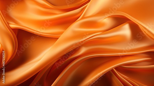  a close up of an orange satin fabric with a very soft feel. generative ai