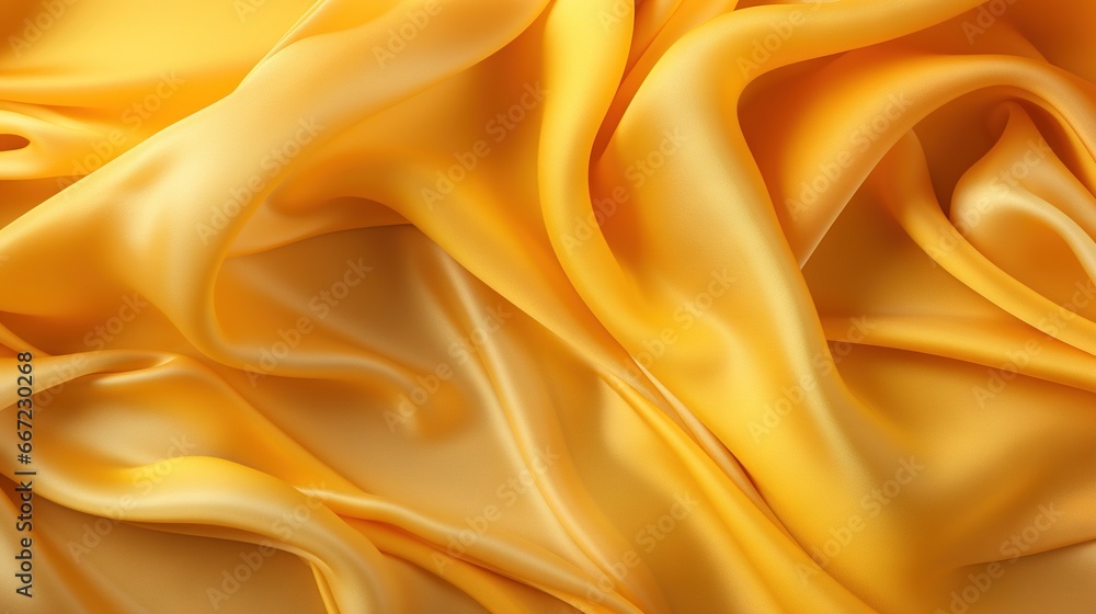 a close up view of a yellow silk fabric with a very soft feel. generative ai a close up view of a yellow silk fabric with a very soft feel. generative ai