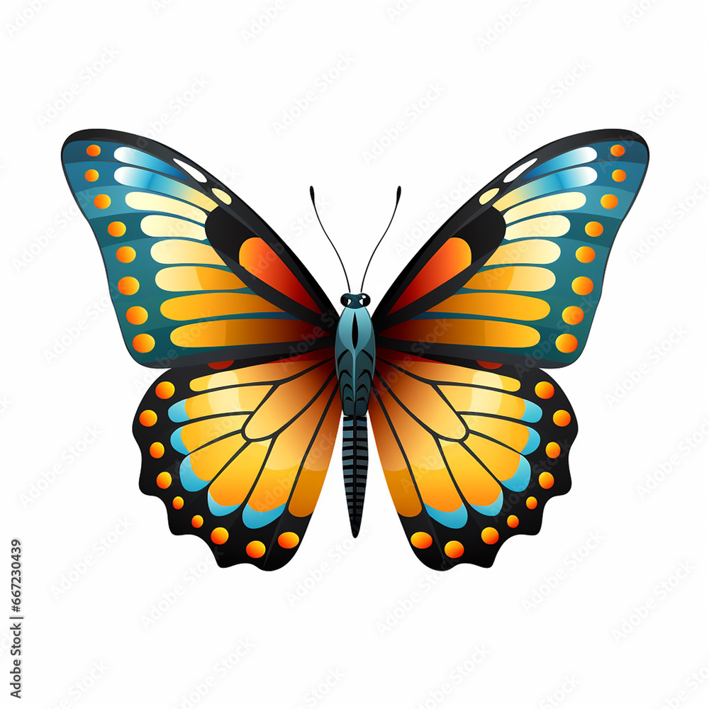 Obraz premium Flat Butterfly Flying Effortless Glide