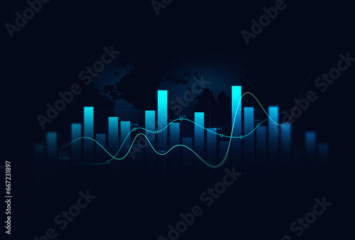 Finance chart,stock market business and exchange financial growth graph. Stock market investment trading graph growth.	