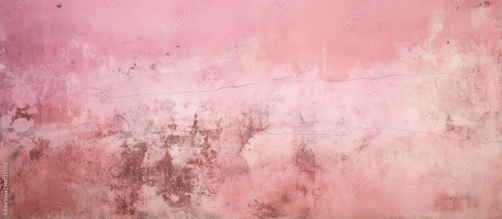 Old wall with vintage pink cement texture and background