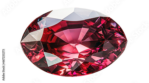 Red ruby crystal shiny gem gemstone isolated 