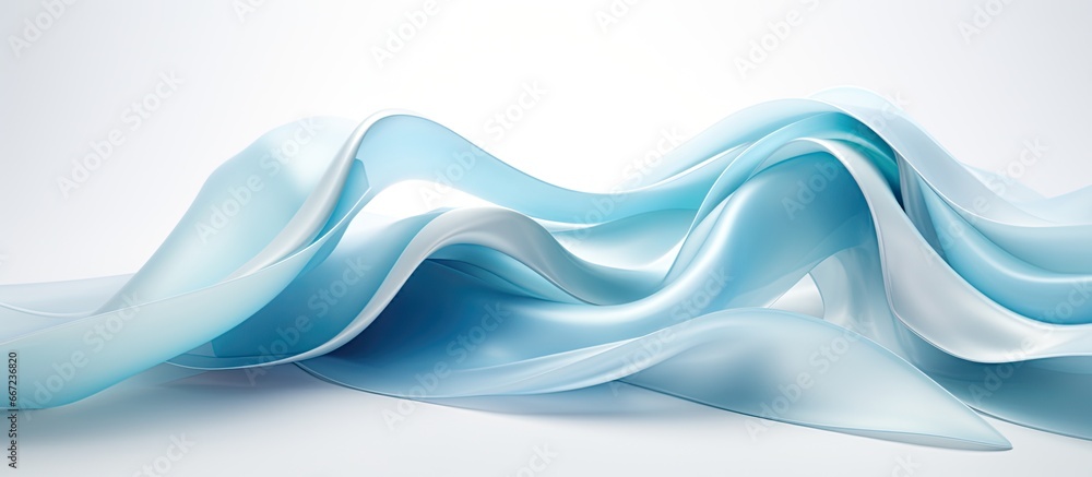 Fototapeta premium Blue and white silk waves, creative background