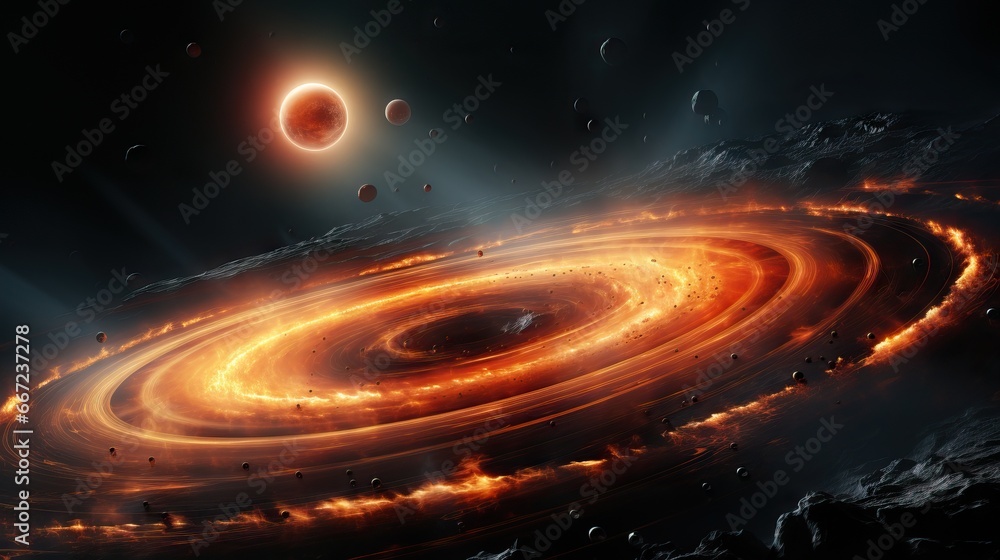 Fiery Galactic Orbit Around a Luminous Star Fiery Galactic Orbit Around a Luminous Star