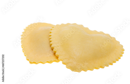 Italian ravioli with heart isolated