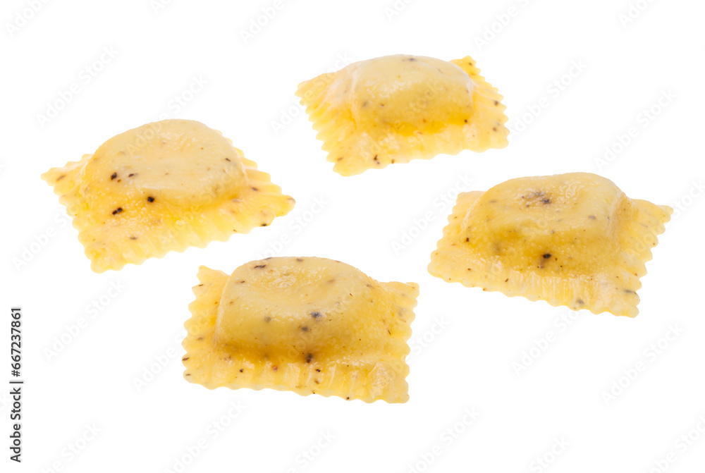 ravioli with cheese and spices isolated ravioli with cheese and spices isolated