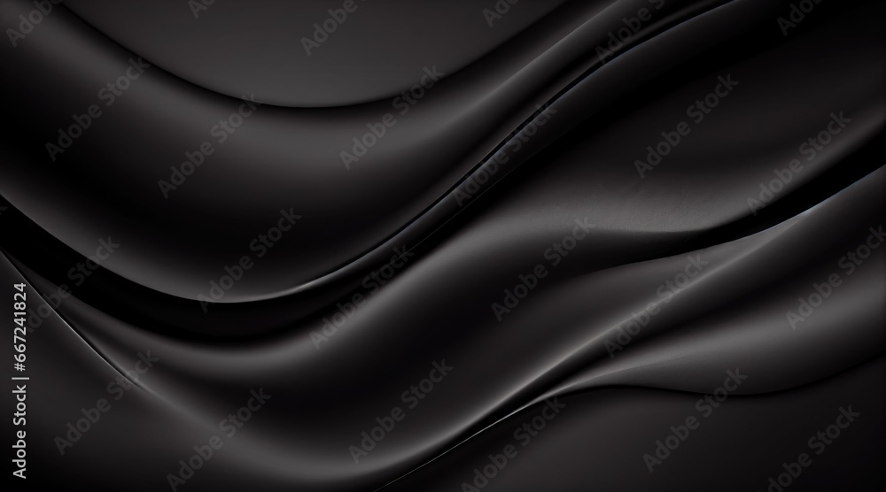 Black luxury satin fabric, high end fashion drapery elegant textile Black luxury satin fabric, high end fashion drapery elegant textile