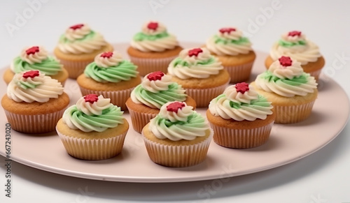 Festive Christmas Tree-Shaped Cupcakes - Created with Generative AI Tools