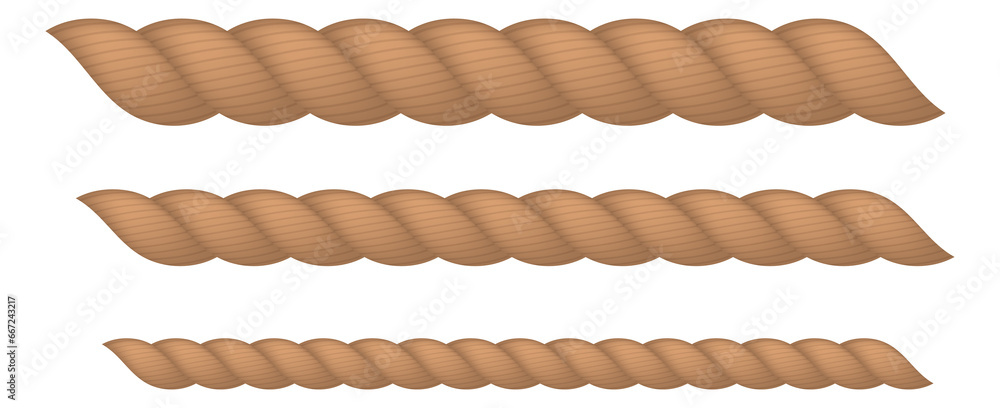 Jute cord set. Different thickness marine rope Jute cord set. Different thickness marine rope