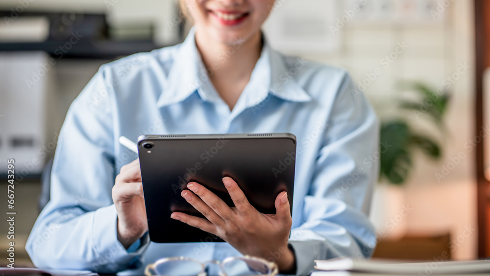 Business people working on digital tablet technology data communication. Business people working on digital tablet technology data communication.