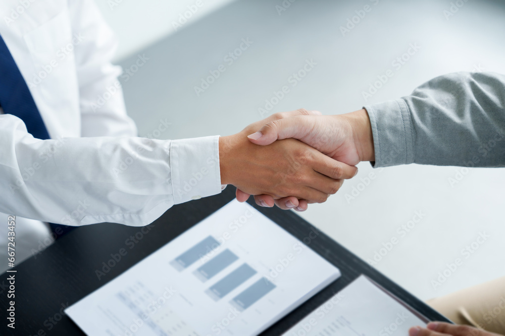 Teamwork executives colleagues business people handshake after meeting.. Teamwork executives colleagues business people handshake after meeting..