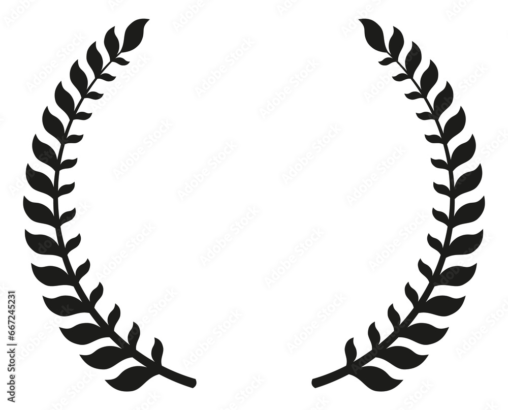 Ancient greek traditional winner award. Laurel wreath insignia - obrazy, fototapety, plakaty 