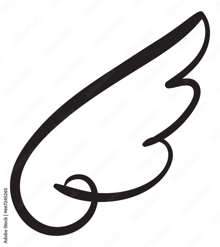 Childish wing drawing. Naive style flight logo Childish wing drawing. Naive style flight logo