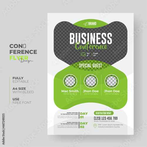 Modern elegant corporate business webinar conference flyer, poster, annual report, Brochure, template design (ID: 667248035)