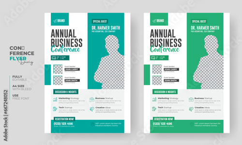 Modern elegant corporate business webinar conference flyer, poster, annual report, Brochure, template design (ID: 667248052)