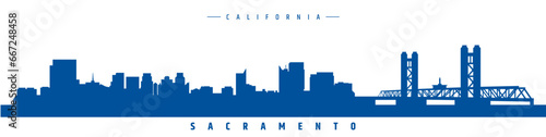 sacramento city skyline vector silhouette california	