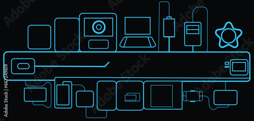 Technology stripes connection of electronic circuit board