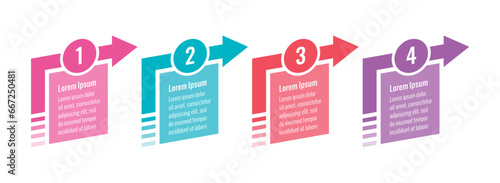 arrow information template. education, business, internet, web, annual plan and magazine infographic template. four steps business education informational template