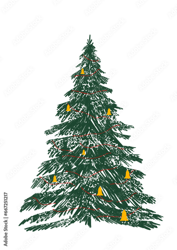 Fototapeta premium christmas tree isolated on white