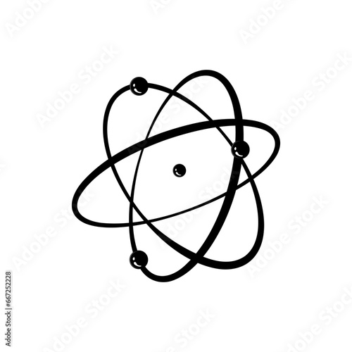 scientific atom orbit cartoon. chemistry chemical, element power, circle nucleus scientific atom orbit sign. isolated symbol vector illustration