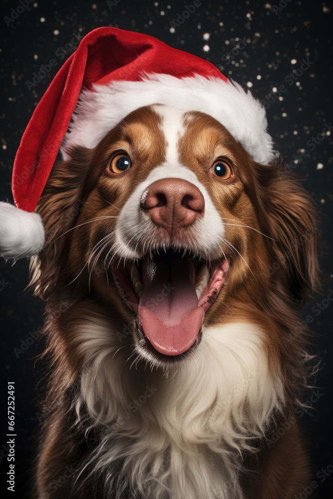 Hunde mit Weihnachtsmützen Hunde mit Weihnachtsmützen