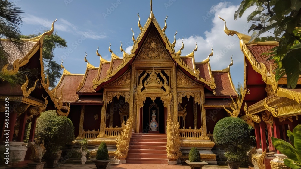 Naklejka premium Wat Tha Ngio - Buddhist Temple, Lamphun Thailand