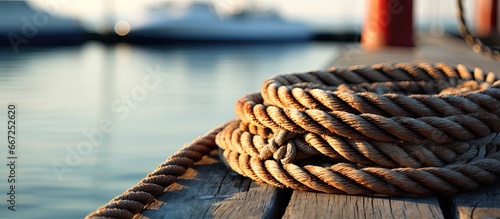 Mooring rope for poop deck on a windlass photo