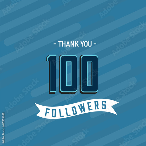 Vector free vector social media 100 followers or subscribers thank you banner