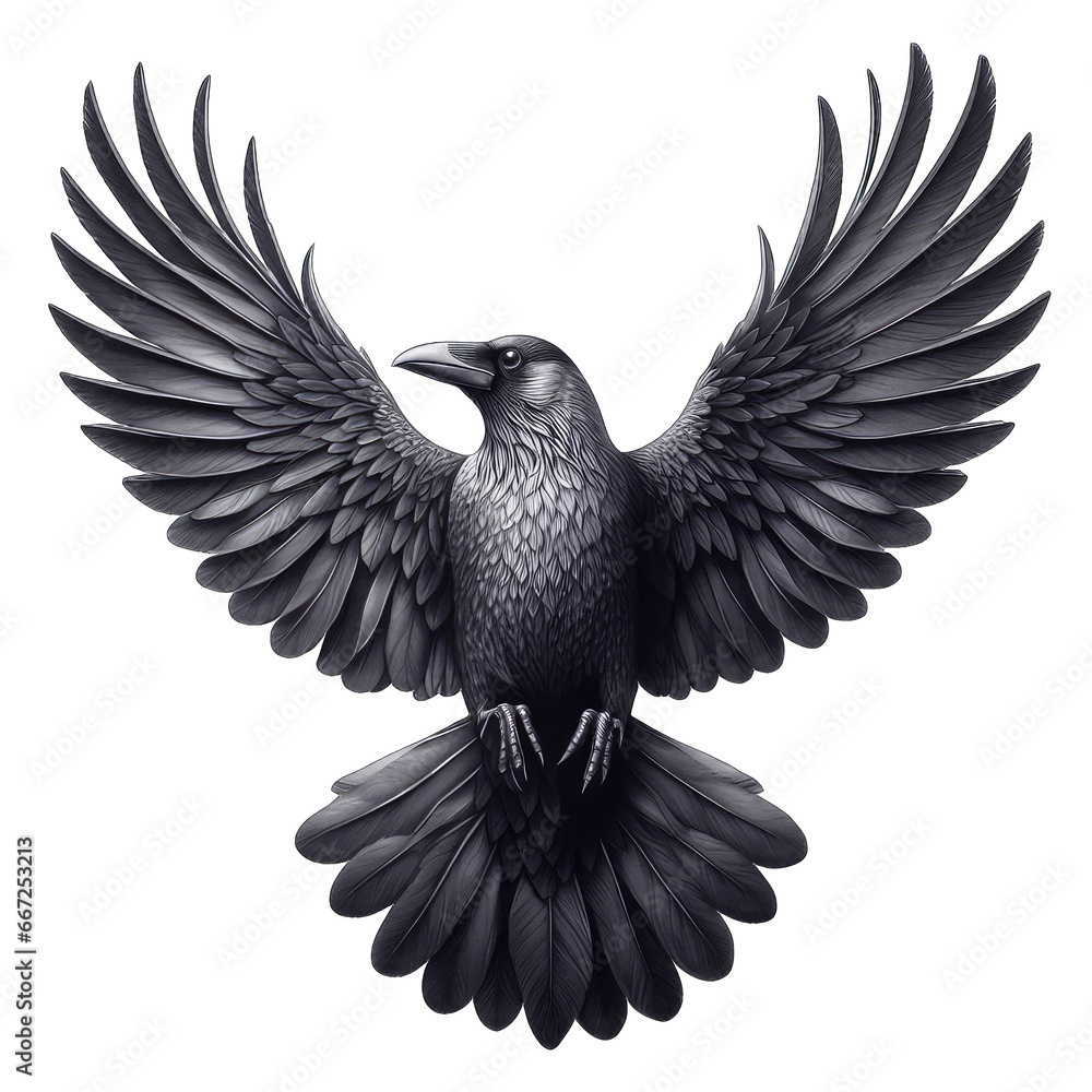 Obraz premium Intense Gaze of the Crow, GENERATIVE AI