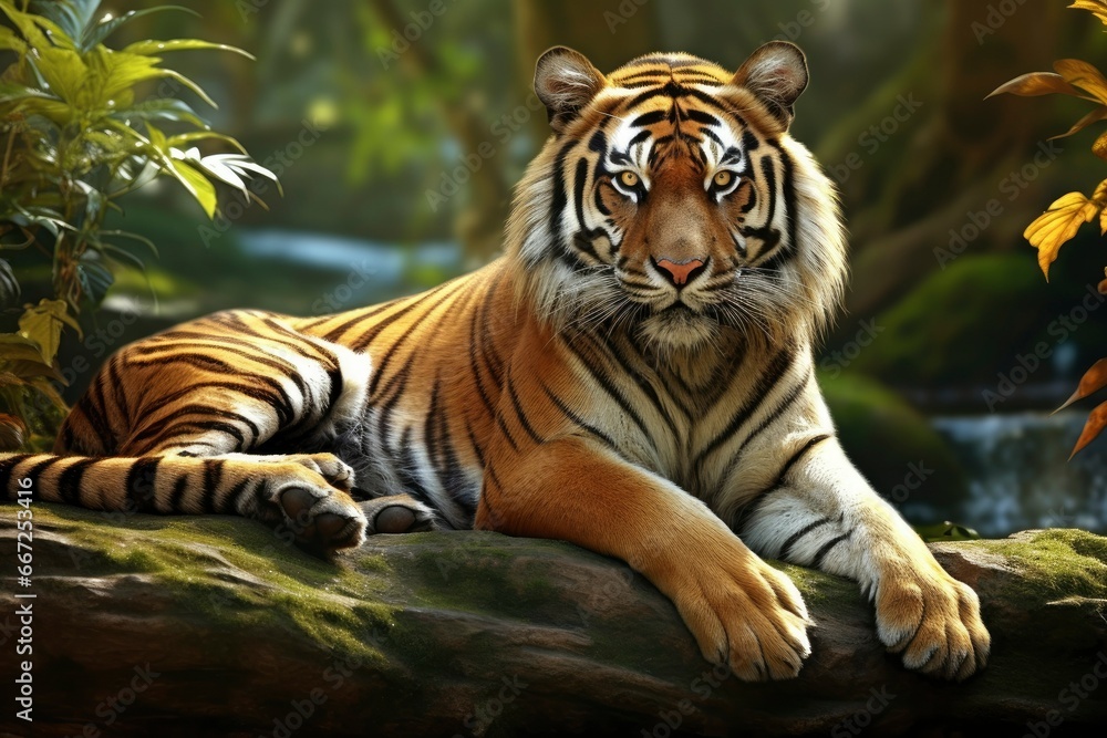 Obraz premium Beautiful close up tiger, portrait of bengal tiger.