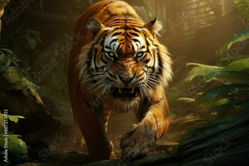 Beautiful close up tiger, portrait of bengal tiger.