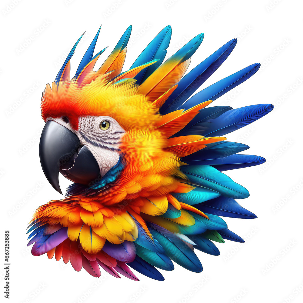 Obraz premium Chirpy Tropical Parrot Beauty, GENERATIVE AI