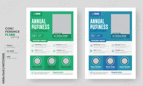 Modern elegant corporate business webinar conference flyer, poster, annual report, Brochure, template design (ID: 667254668)