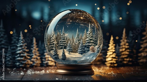 Christmas snow globe handmade. Christmas snow globe. Generative AI