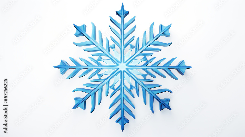 Isolated 3D Snowflake On White Background Template A Winter Season Symbol. Christmas Holiday Concept. Generative AI Isolated 3D Snowflake On White Background Template A Winter Season Symbol. Christmas Holiday Concept. Generative AI