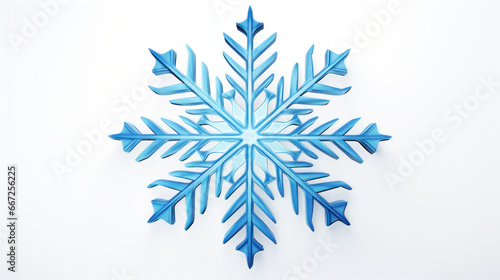 Isolated 3D Snowflake On White Background Template A Winter Season Symbol. Christmas Holiday Concept. Generative AI