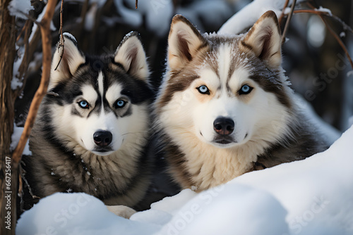 Siberian husky dog with blue eyes 