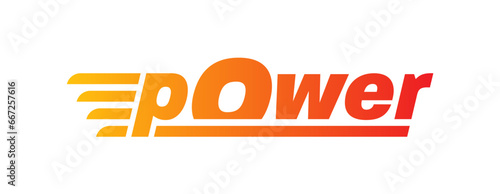 power logo. power concept. orange-red power word