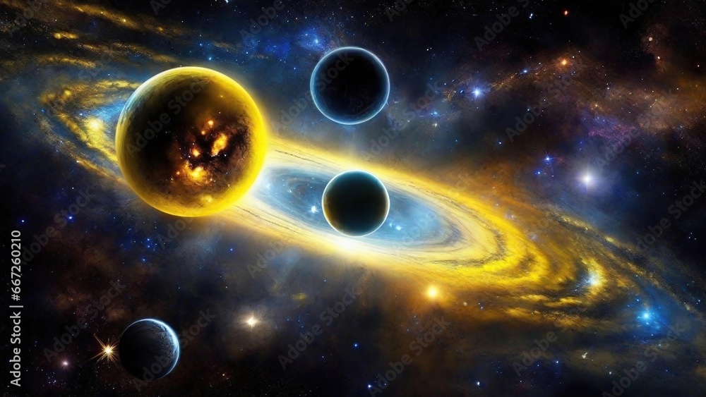 Obraz premium Space. Cosmic art. Galactic art. 4K - 8K - 12K TV. Generative AI.