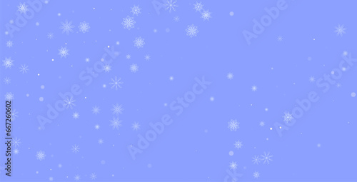 Christmas background. White delicate snowflakes on a blue background. New Year's holiday design