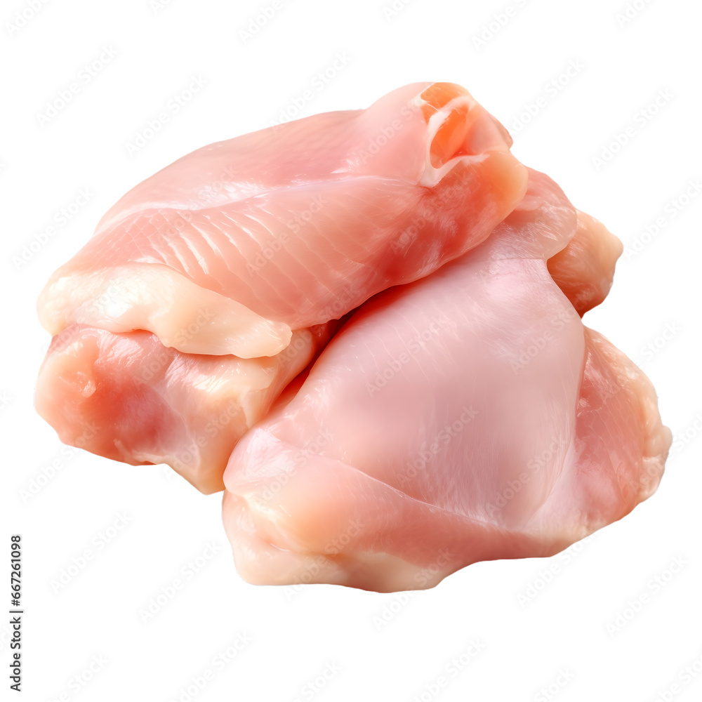 Raw chicken meat on a transparent background Raw chicken meat on a transparent background